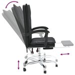 vidaXL Fauteuil inclinable de bureau Noir Similicuir
