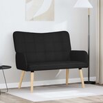 vidaXL Sofa 2 places Noir 115 x 61 x 87 cm Tissu