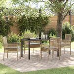 vidaXL Ensemble de salle à manger pour jardin 5 Pièces Beige Poly rotin