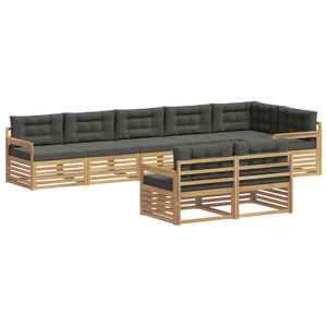 vidaXL Ensemble de canapés d'extérieur 8 Pièces Blanc et anthracite