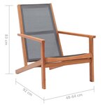 vidaXL Chaise de jardin Gris Bois d'eucalyptus solide et textilène