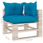 Vidaxl canapé palette à 2 places de jardin avec coussins bois de pin
