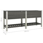 vidaXL Lit surélevé de jardin avec étagère 200x50x90 cm WPC Gris