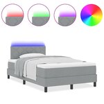 vidaXL Lit à ressorts avec matelas Gris clair 120 x 200 cm tissu