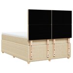vidaXL Sommier à lattes de lit avec matelas Crème 140x200 cm Tissu