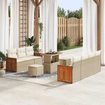 vidaXL Ensemble de canapé de jardin 10 Pièces Beige  Crème