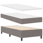 vidaXL Lit à ressorts avec matelas avec LED Taupe 100 x 200 cm tissu