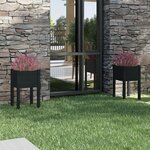 vidaXL Jardinières d'extérieur 2Pièces Noir 40x40x70cm Bois de pin massif