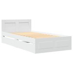 vidaXL Cadre de lit avec tête de lit sans matelas blanc 75x190 cm