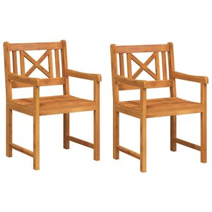 vidaXL Chaises de jardin 2 pc Naturel Bois d'Acacia Massif