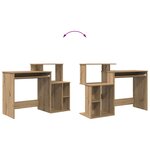 vidaXL Bureau avec rangement Chêne artisanal 120 5 x 44 x 88 5 cm Bois d'ingénierie