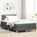 vidaXL Lit avec Sommier et Matelas & LED Gris Foncé 120x200 cm Tissu