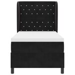 vidaXL Lit à ressorts avec matelas Noir 200 x 100 cm Polyester