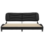 vidaXL Cadre de lit sans matelas Hvar noir 200x200 cm similicuir
