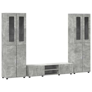 vidaXL Ensemble meuble TV FLORIN Gris béton Bois d'ingénierie