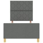 vidaXL Cadre de lit avec tête de lit Gris foncé 90 x 190 cm tissu
