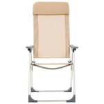 vidaXL Chaises de camping pliables 4 Pièces Crème Aluminium