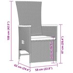 vidaXL Ensemble à manger de jardin 11Pièces avec coussins gris poly rotin