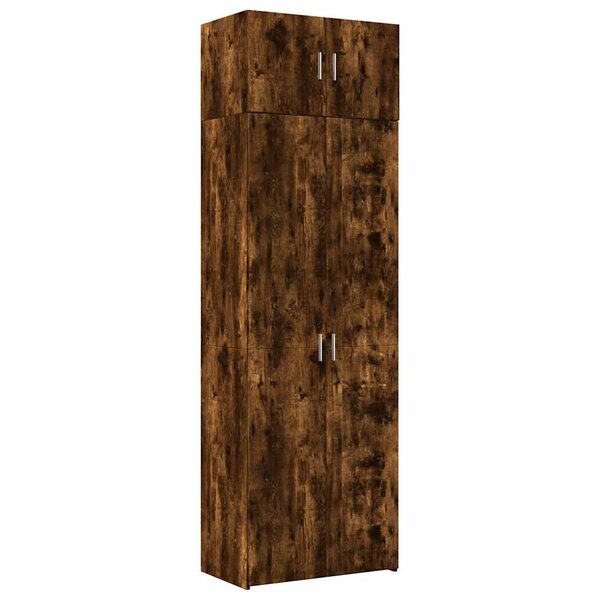 vidaXL Armoire de rangement chêne fumé 70x42 5x225cm bois d'ingénierie