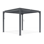 Pergola bioclimatique led sydney gris aluminium 3x3m