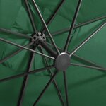 vidaXL Parasol déporté avec mât et lumières LED Vert 300 cm
