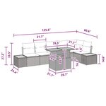 vidaXL Ensemble de salle à manger pour jardin 7 Pièces Noir  Marron