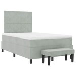 vidaXL Lit à ressorts avec matelas Gris clair 120 x 190 cm Velours
