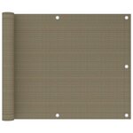 vidaXL Écran de balcon Taupe 75x500 cm PEHD