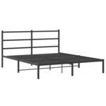 vidaXL Cadre de lit métal sans matelas et tête de lit noir 160x200 cm