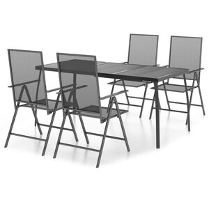 vidaXL Ensemble à manger de jardin 5 Pièces anthracite acier