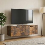 vidaXL Meuble TV mural Chêne fumé 98 x 31 x 30 cm Bois d'ingénierie