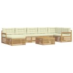 vidaXL Ensemble de canapés d'extérieur 8 pc Blanc et crème