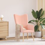 Chaise relaxante vidaXL en tissu curly rose