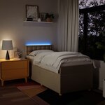 vidaXL Sommier à lattes de lit avec matelas Crème 80x200 cm Tissu