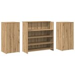 vidaXL Bureau réception chêne artisanal 200x50x103 5cm bois ingénierie