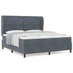 vidaXL Lit à ressorts avec matelas Gris foncé 180 x 200 cm Velours