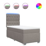 vidaXL Sommier à lattes de lit avec matelas Taupe 100x200 cm Tissu