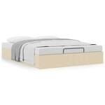 vidaXL Cadre de lit ottoman sans matelas crème 140x200 cm tissu