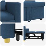 vidaXL Canapé-lit escamotable simple Bleu 90 x 165 x 87 cm tissu