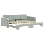 vidaXL Lit de jour avec lit gigogne gris clair 90x200 cm velours