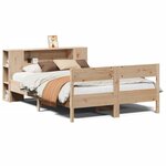 vidaXL Lit bibliothèque sans matelas 150x200 cm bois massif de pin