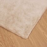vidaXL Tapis en Fourrure Synthétique de Lapin Olite Taupe 120 x 120 cm