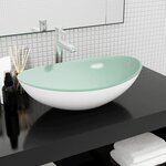 vidaXL Lavabo Verre trempé 54 5x35x15 5 cm Blanc