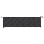 vidaXL Coussins de banc jardin lot de 2 noir 200x50x7 cm tissu Oxford