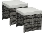 Lot de 2 poufs Chicago - "Florida" - Gris