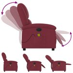 vidaXL Fauteuil de massage inclinable électrique Rouge bordeaux Tissu