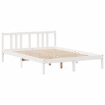 vidaXL Lit bibliothèque sans matelas blanc 160x200 cm bois pin massif