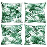 vidaXL Coussins de canapé 4 Pièces motif de feuilles 60x60 cm tissu