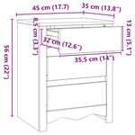 Table de chevet "DRAMMEN" 45x35x56 cm en bois de pin massif