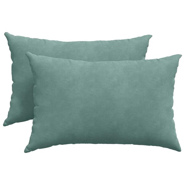 vidaXL Coussins de canapé 2 Pièces Vert Mer 60 x 40 cm